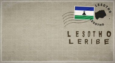 Lesotho Leribe Vintage Posta Zarfı, Posta Damgası