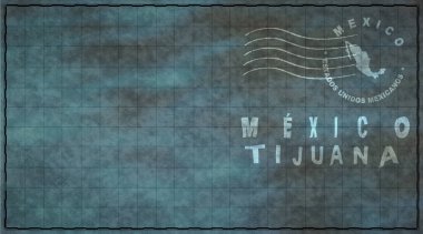 Meksika Tijuana Vintage Posta Zarfı, Posta Damgası