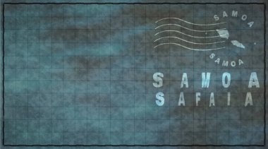 Samoa Safaia Vintage Posta Zarfı, Posta Damgası