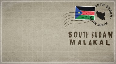 Güney Sudan Malakal Vintage Posta Zarfı, Posta Damgası