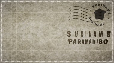 Surinam Paramaribo Vintage Posta Zarfı, Posta Damgası