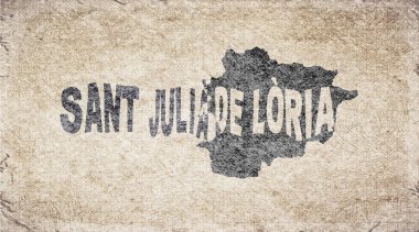 Andorra Sant Julia De Loria Retro Typography Haritası