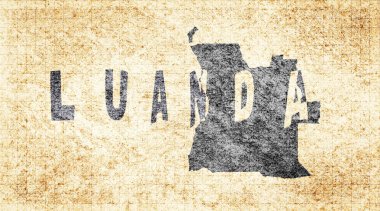 Angola Luanda Kabartma Tahtası Tipografi Haritası