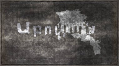 Ermenistan Abovyan Chalkboard Tipografi Haritası