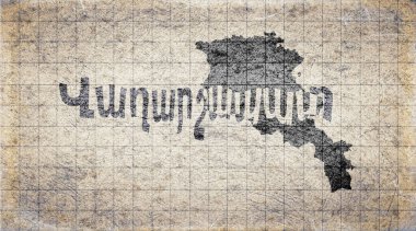 Ermenistan Vagharshapat Retro Tipografi Haritası
