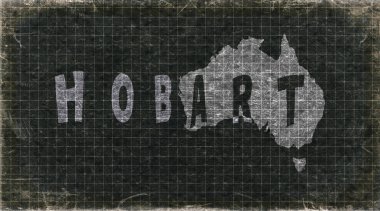 Avusturalya Hobart Retro Tipografi Haritası