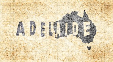 Avusturalya Adelaide Kiremit Tahta Tipografi Haritası