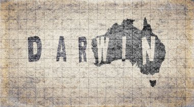 Avusturalya Darwin Retro Tipografi Haritası