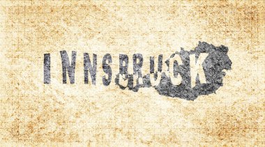 Avusturya Innsbruck Tebeşir Tahta Tipografi Haritası