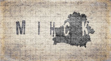 Belarus Minsk Retro Tipografi Haritası