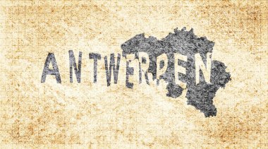 Belçika Antwerp Kaya Tahtası Tipografi Haritası