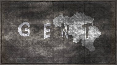 Belçika Gent Kiremit Tahta Tipografi Haritası