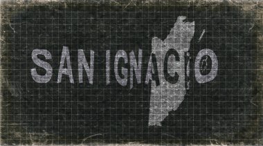 Belize San Ignacio Retro Tipografi Haritası