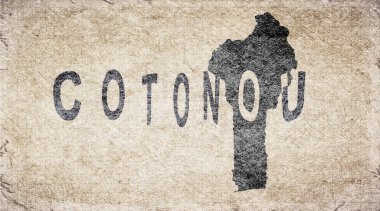 Benin Cotonou Retro Tipografi Haritası