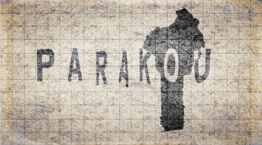 Benin Parakou Retro Tipografi Haritası