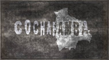 Bolivya Cochabamba Kiremit Tahta Tipografi Haritası