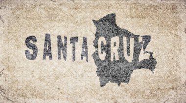 Bolivya Santa Cruz Retro Tipografi Haritası