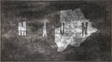 Botswana Maun Tebeşir Tahta Tipografi Haritası