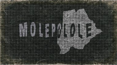 Botswana Molepolole Retro Tipografi Haritası