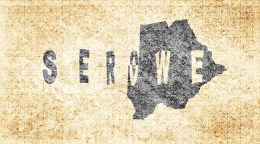 Botswana Serowe Chalkboard Typography Haritası