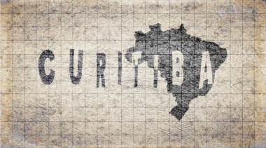 Brezilya Curitiba Retro Tipografi Haritası