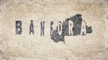 Burkina Faso Banfora Retro Tipografi Haritası