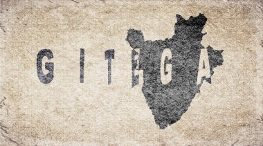 Burundi Gitega Retro Tipografi Haritası