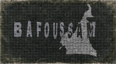 Kamerun Bafoussam Retro Tipografi Haritası