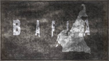 Kamerun Bafia Tebeşir Tahta Tipografi Haritası