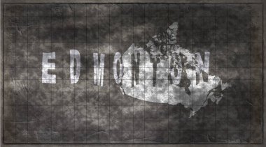 Kanada Edmonton Tebeşir Tahta Tipografi Haritası