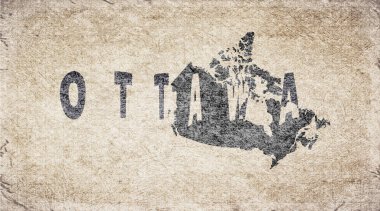 Kanada Ottawa Retro Tipografi Haritası