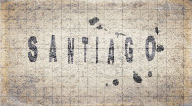 Cape Verde Santiago Retro Tipografi Haritası