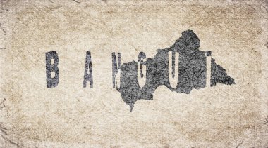 Orta Afrika Cumhuriyeti Bangui Retro Tipografi Haritası