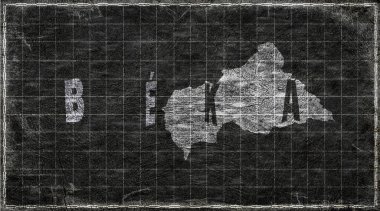 Orta Afrika Cumhuriyeti Beka Chalkboard Typography Haritası