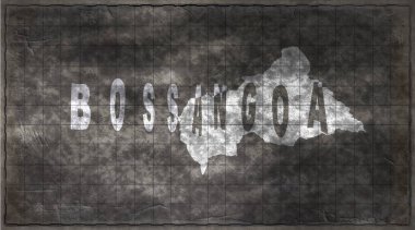 Orta Afrika Cumhuriyeti Bossangoa Chalkboard Typography Haritası