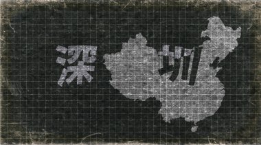 Çin Shenzhen Retro Tipografi Haritası