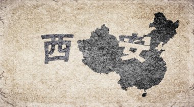 Çin Xi Bir Retro Tipografi Haritası