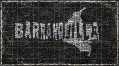 Kolombiya Barranquilla Kiremit Tahta Tipografi Haritası