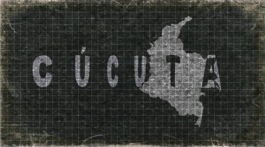 Kolombiya Cucuta Retro Tipografi Haritası