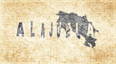 Kosta Rika Alajuela Kiremit Tahta Tipografi Haritası