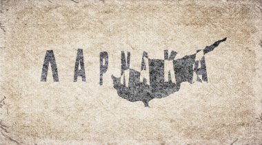 Kıbrıs Larnaca Retro Tipografi Haritası