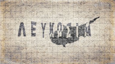 Kıbrıs Rum Kesimi Retro Tipografi Haritası