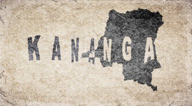 Demokratik Kongo Cumhuriyeti Kananga Retro Tipografi Haritası