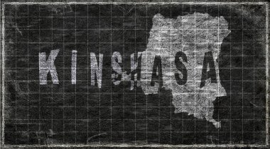Demokratik Kongo Cumhuriyeti Kinşasa Kiremit Tahta Tipografi Haritası