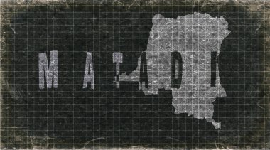 Demokratik Kongo Cumhuriyeti Matadi Retro Tipografi Haritası