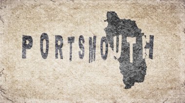 Dominica Portsmouth Retro Tipografi Haritası