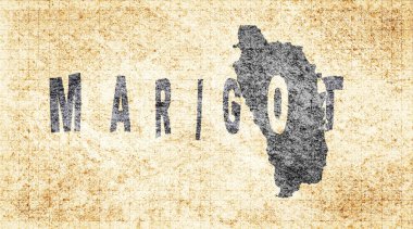 Dominica Marigot Tebeşir Tahta Tipografi Haritası