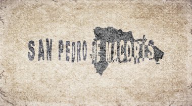 Dominik Cumhuriyeti San Pedro de Macoris Retro Typography Haritası