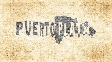 Dominik Cumhuriyeti Puerto Plata Kaya Tahta Tipografi Haritası