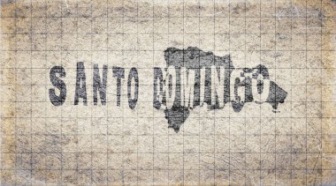 Dominik Cumhuriyeti Santo Domingo Retro Tipografi Haritası